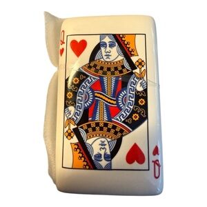 NWT - Queen of Hearts Playing Card Ceramic Trinket Dish